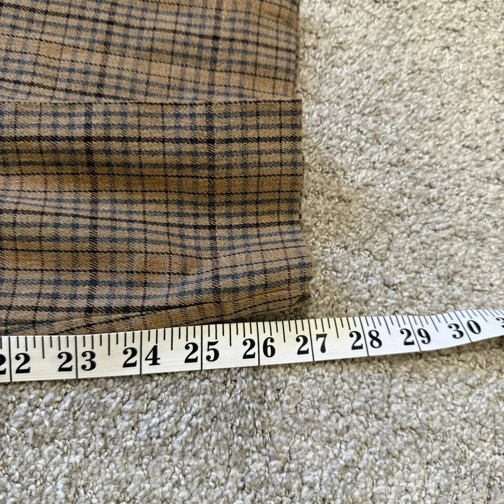 Madewell Turner Tapered Pant Brown Plaid Trousers 4 Academia Collegiate Preppy